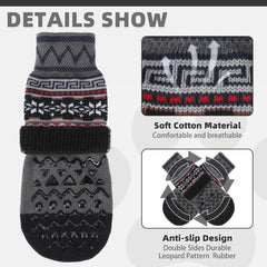 KOOLTAIL dog socks soft breathable fabric keeps paws warm and comfy.