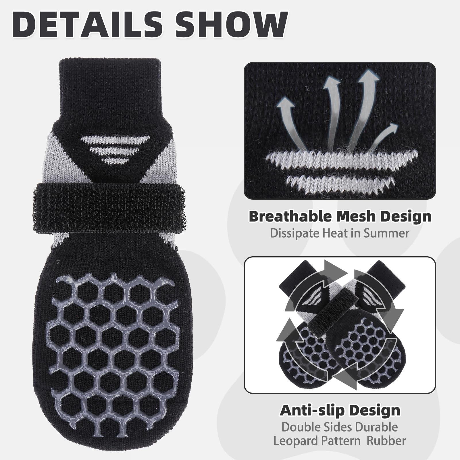 KOOLTAIL soft-wrap dog socks provide comfortable paw coverage
