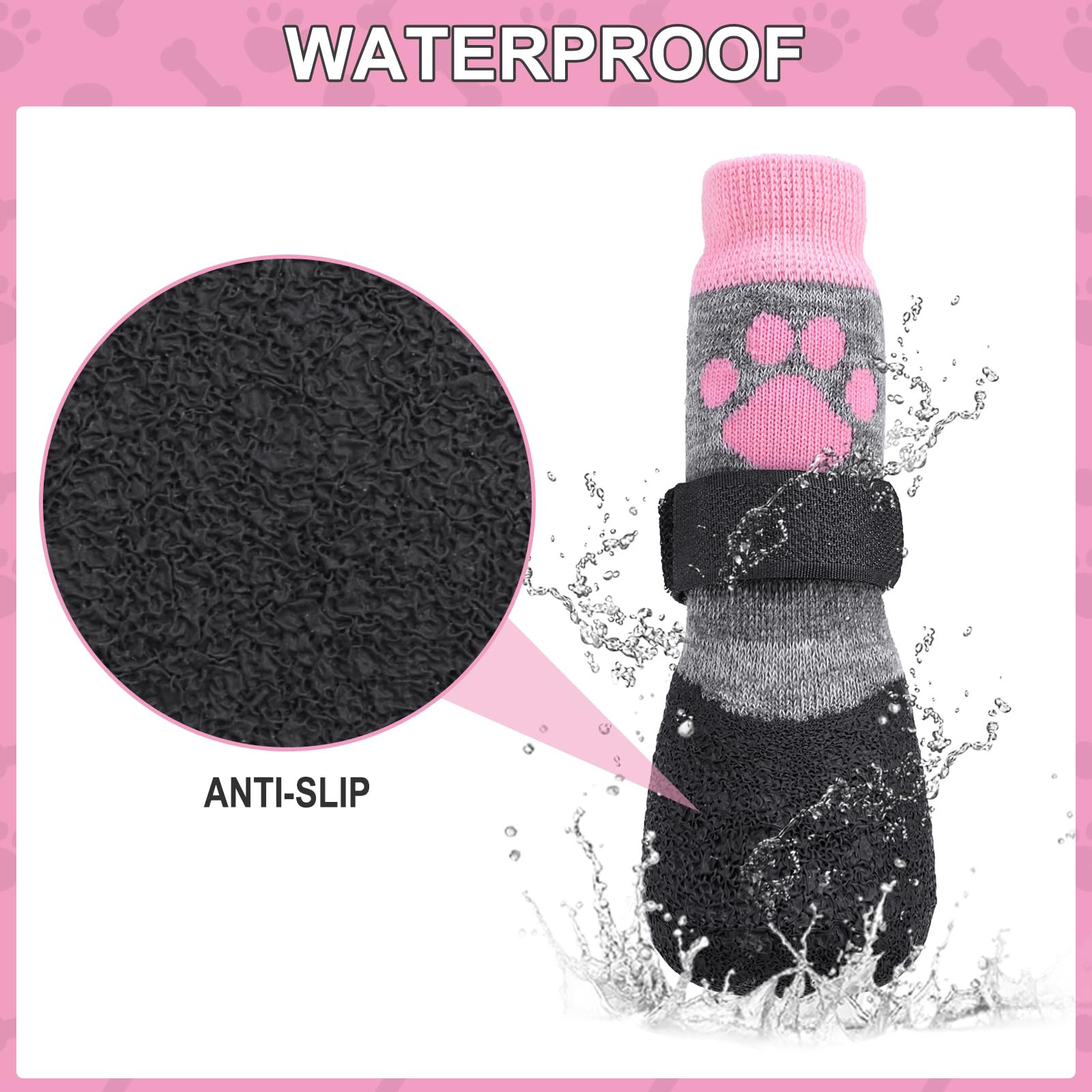 KOOLTAIL dog socks with waterproof outer layer for rain and snow protection