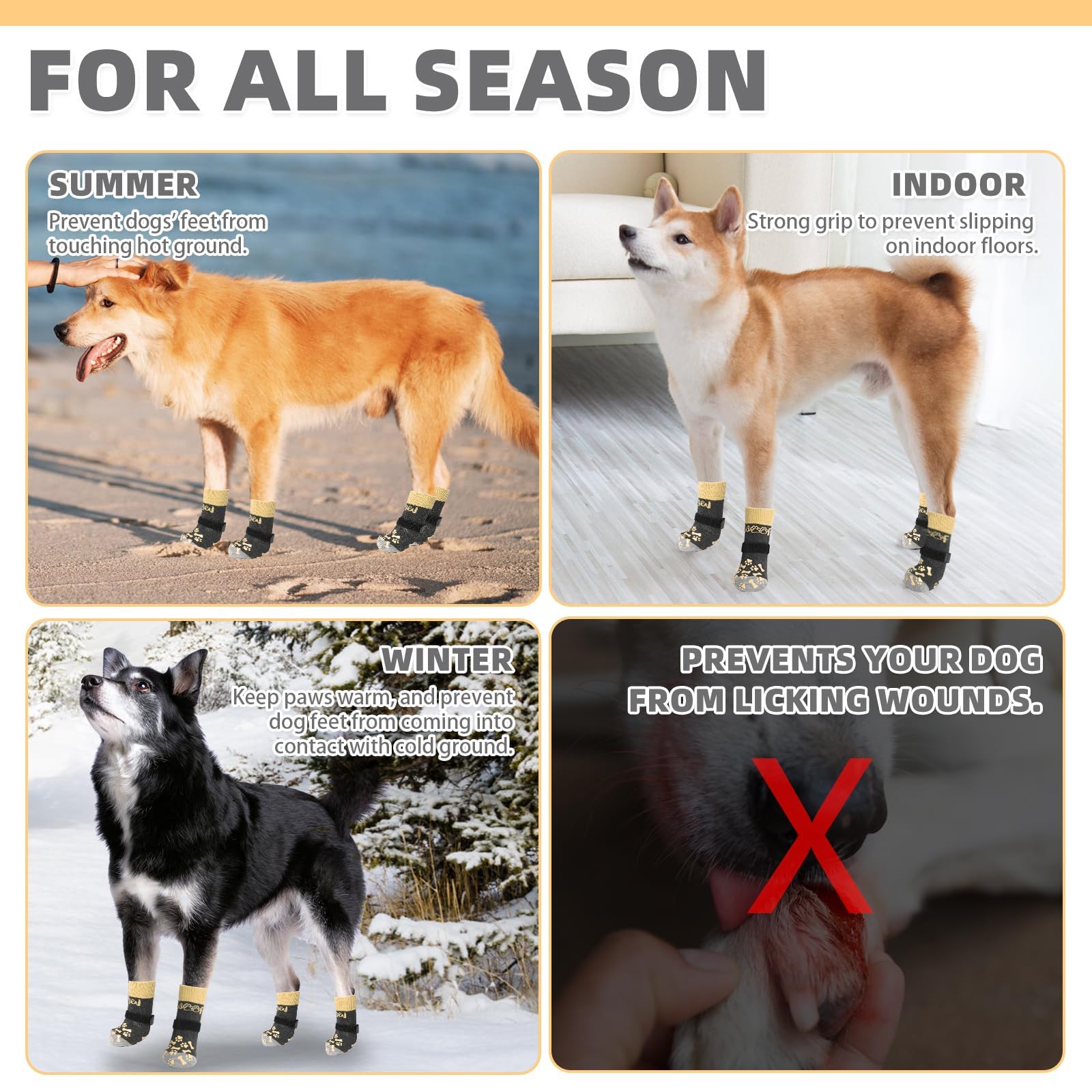 KOOLTAIL dog socks for-winter warmth protect paws on cold floors.