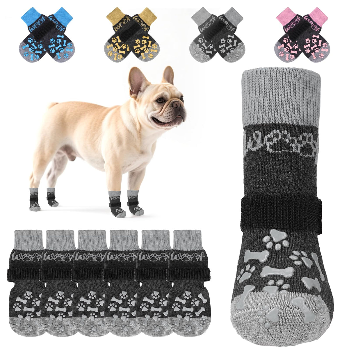 KOOLTAIL XL dog socks with strap adjustable secure fit for active dogs