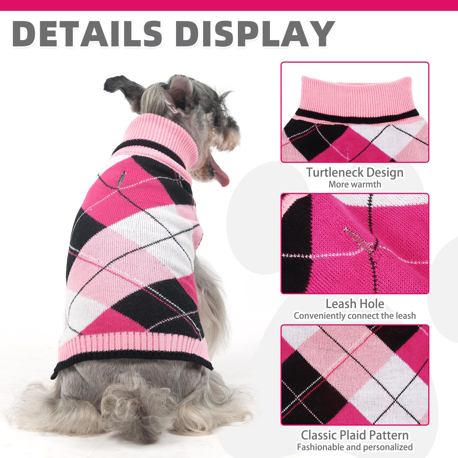 KOOLTAIL dog sweater elastic cuffs ensure easy on/off without restricting movement.
