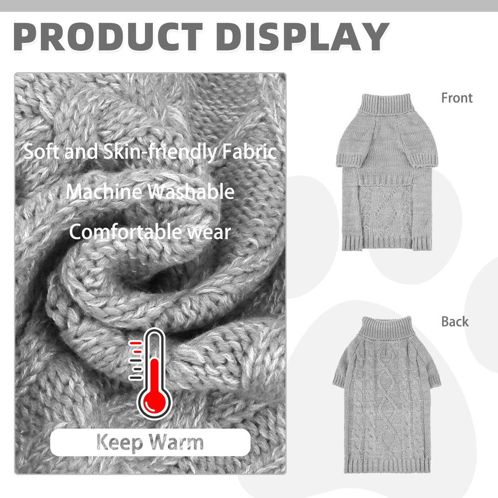 KOOLTAIL dog sweater back-knit pattern demonstrates timeless style for any occasion.