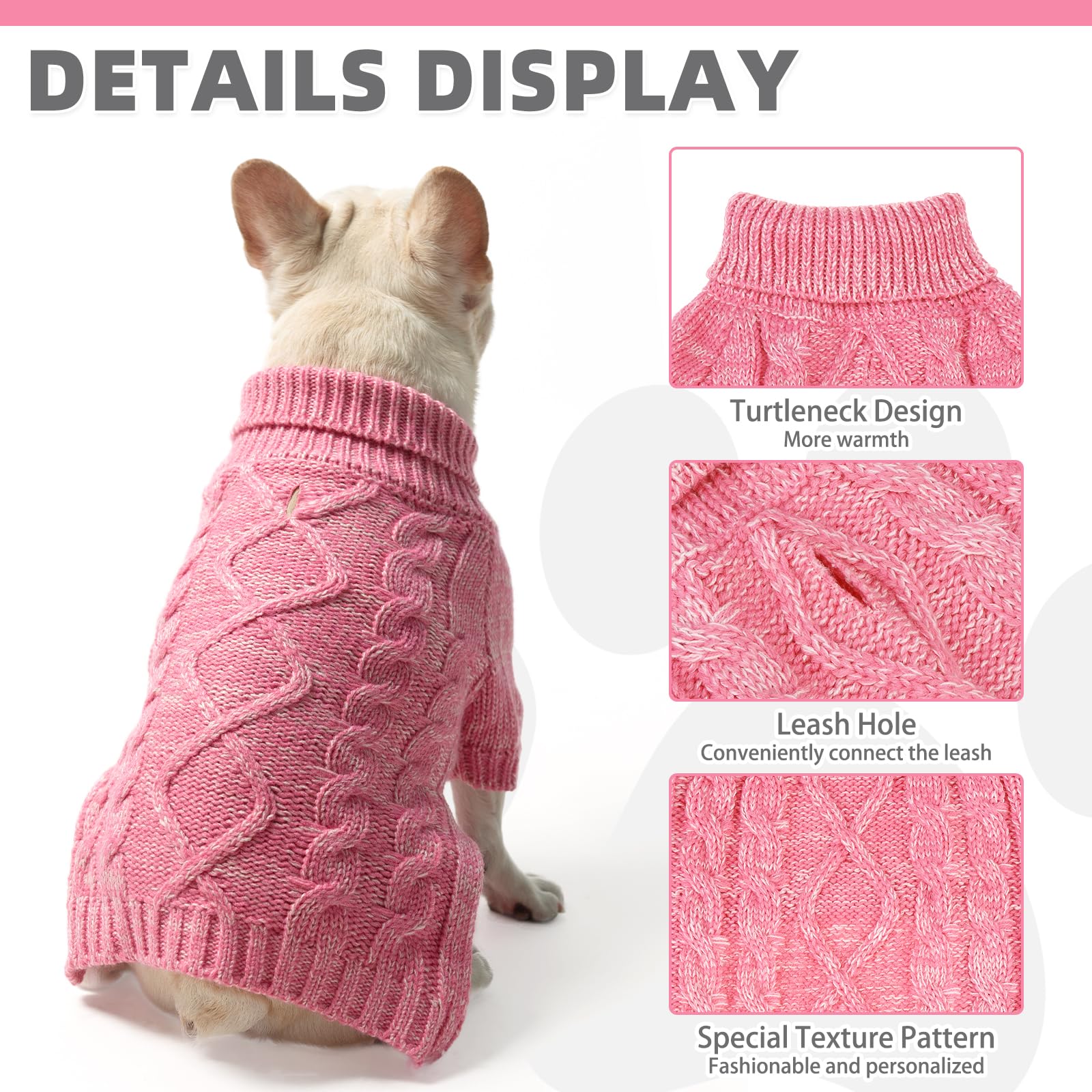 KOOLTAIL dog sweater knit-pattern offers timeless style.