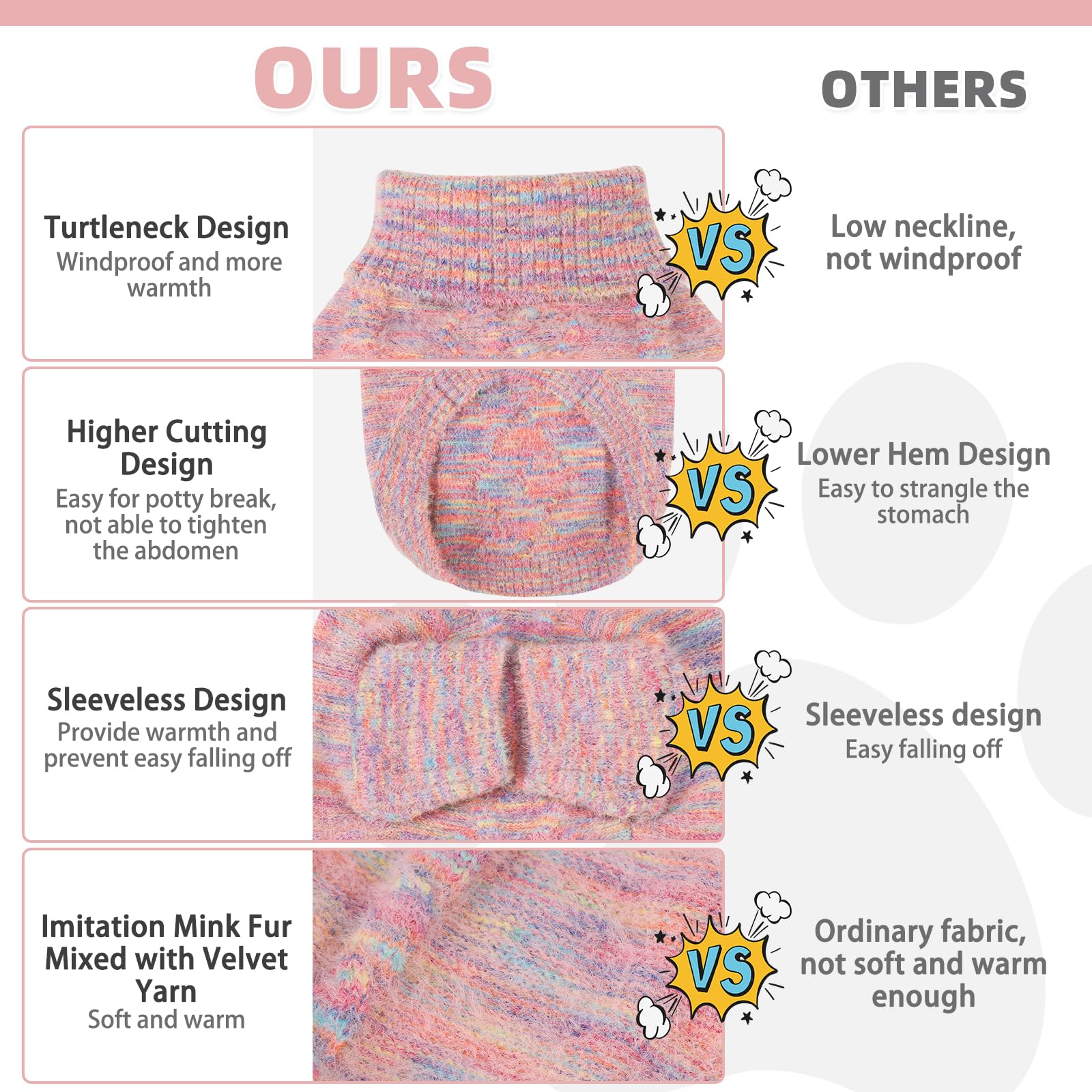 KOOLTAIL dog sweater machine-wash design makes care simple.