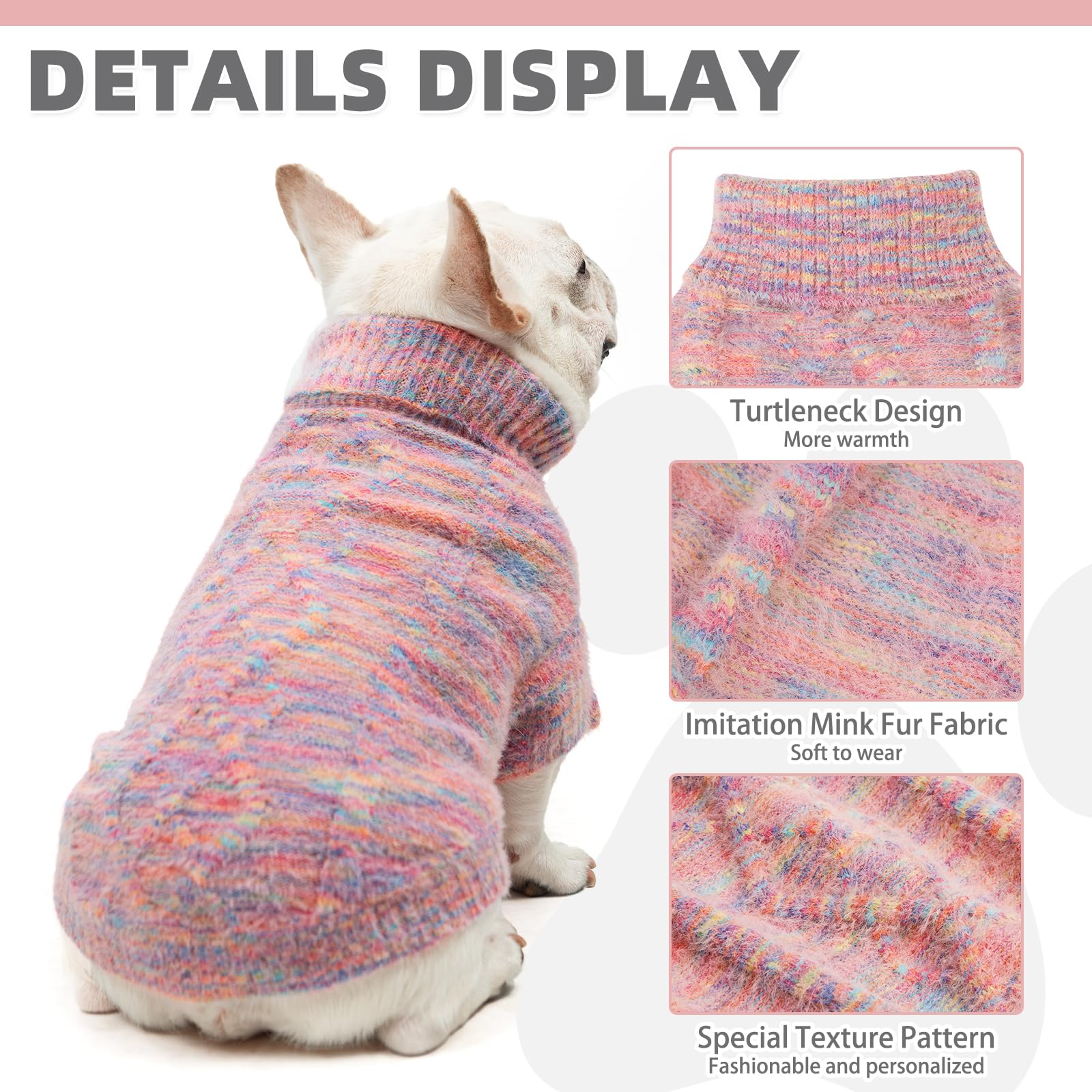 KOOLTAIL dog sweater measurement guide helps find the right fit.
