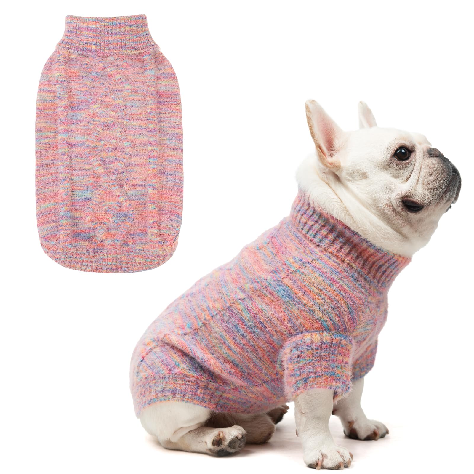 KOOLTAIL dog sweater pink velvet close-up shows cozy warmth for winter walks.