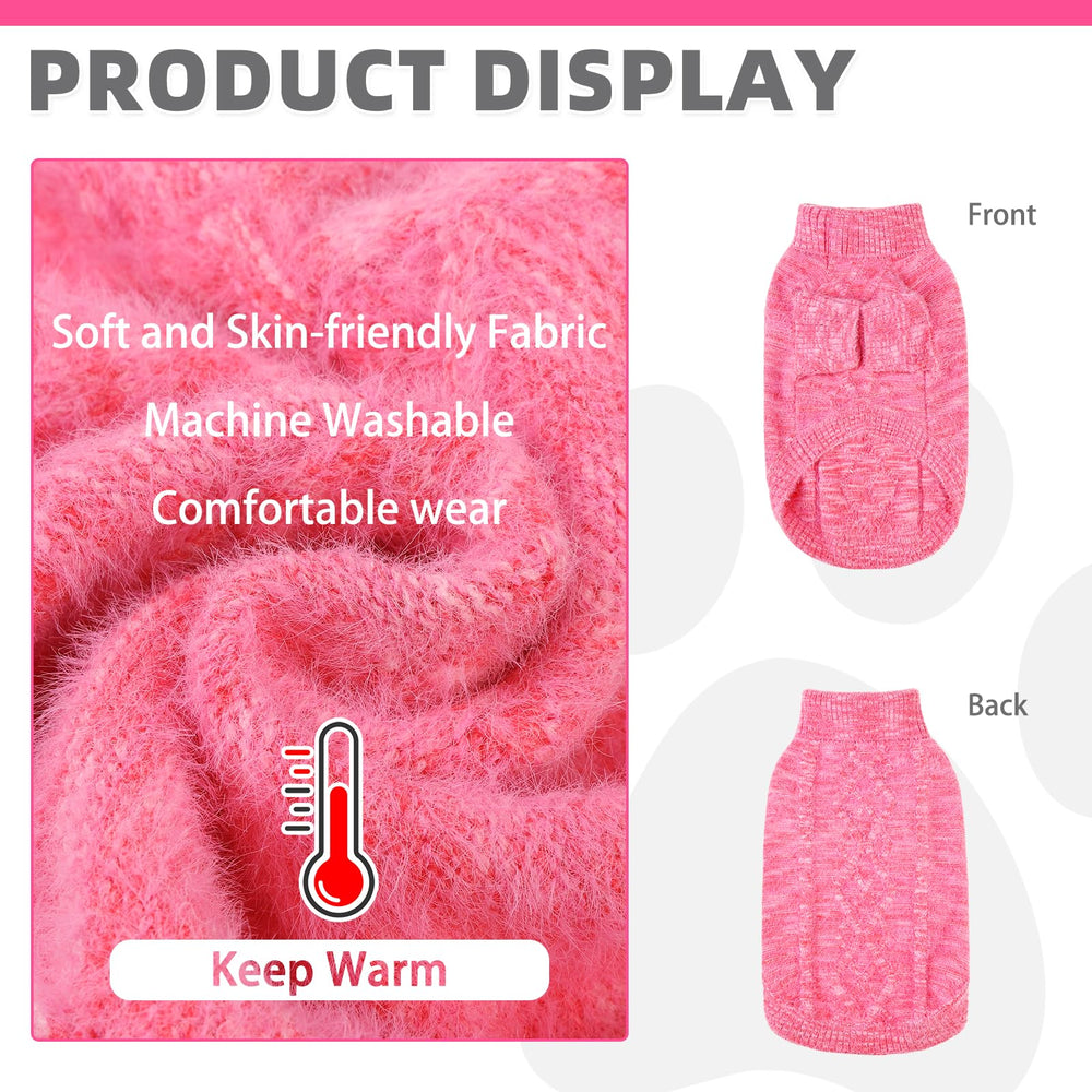 KOOLTAIL dog sweater pink worn by a dog for cozy chilly-day fashion