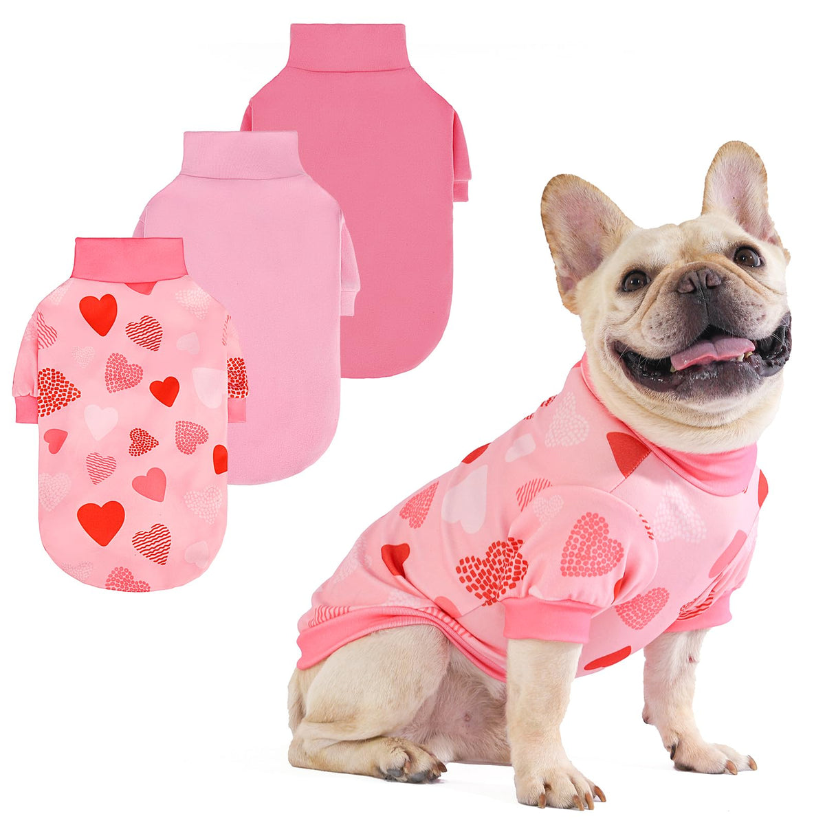 KOOLTAIL dog sweater pink pack 3pack keeps small pets warm and cozy.