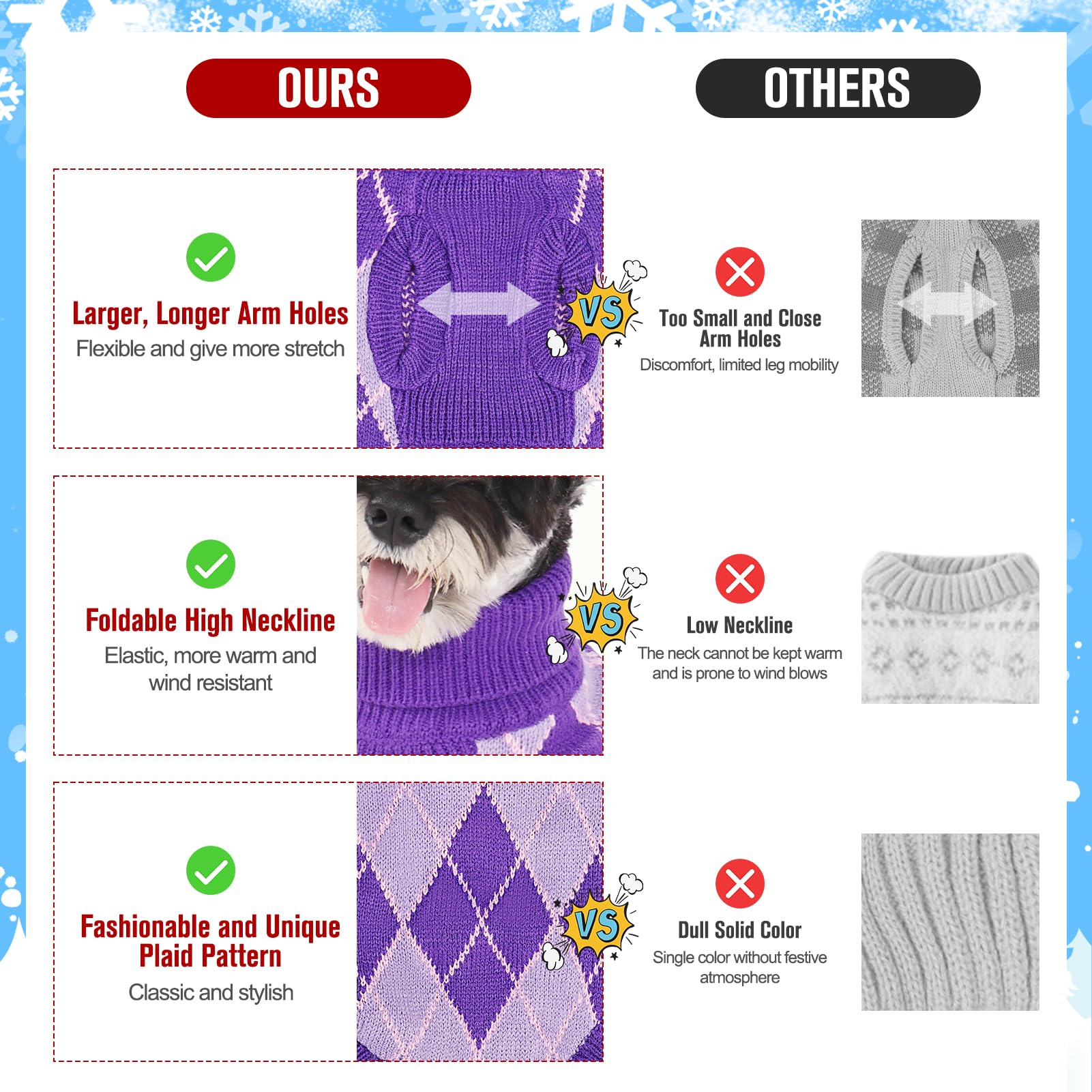 KOOLTAIL dog sweater size chart helps pick the right fit before purchase