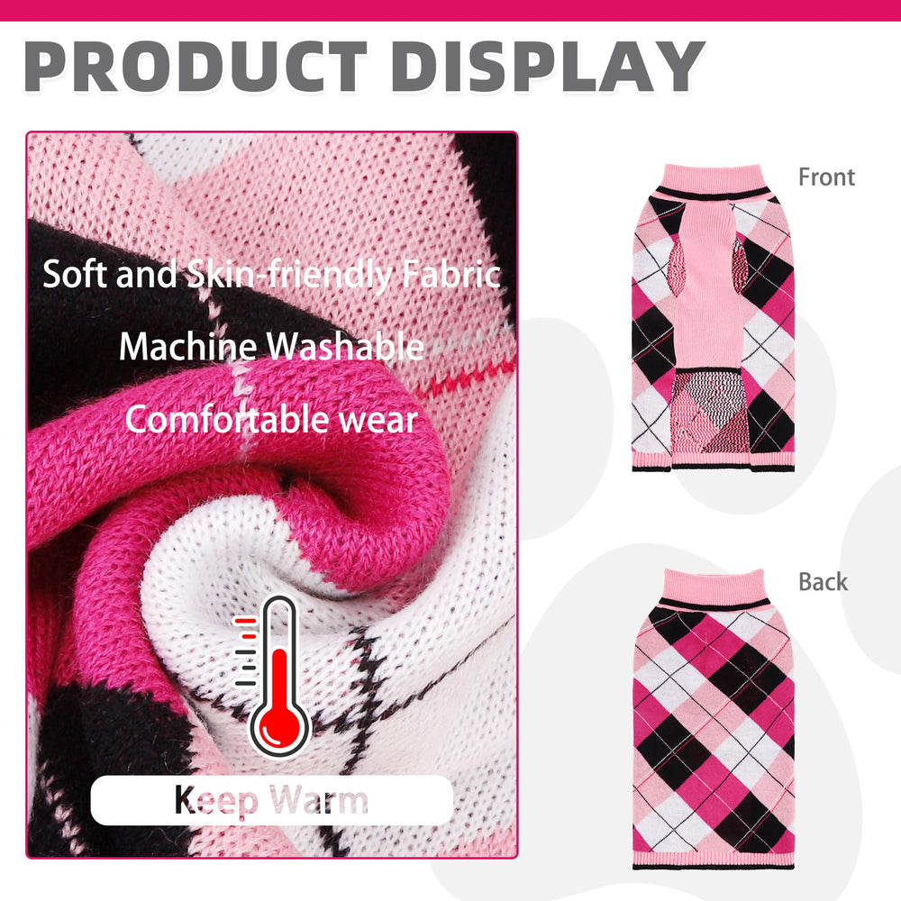 KOOLTAIL thick soft-knit dog sweater provides cozy warmth for indoor lounging.