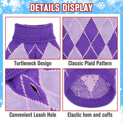 KOOLTAIL dog sweater turtleneck detail helps block wind on chilly days