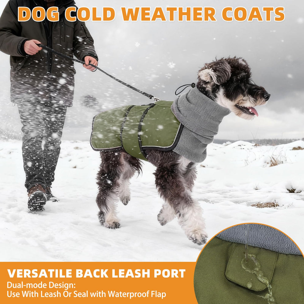 KOOLTAIL dog winter coat side profile demonstrates adjustable straps for a secure comfy fit