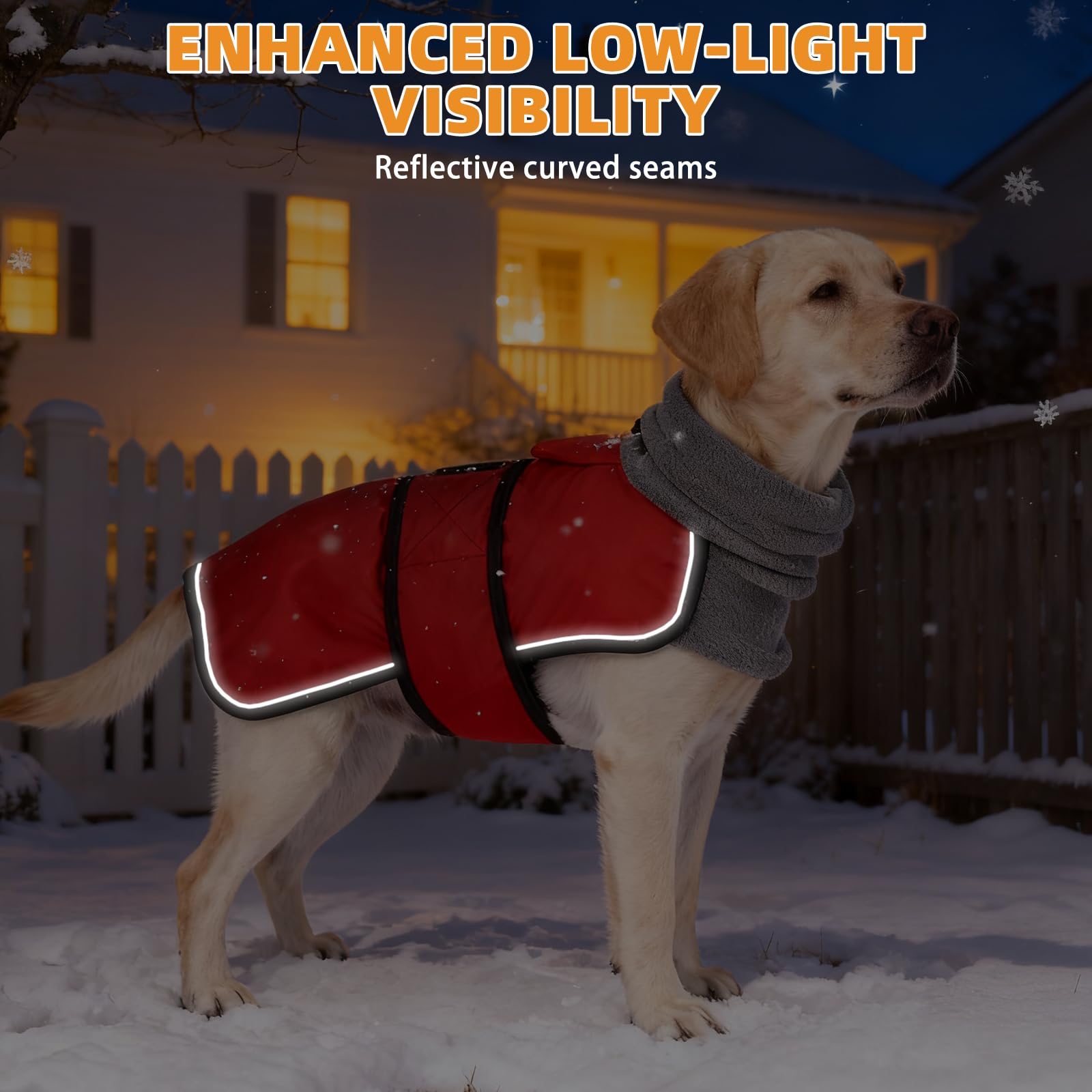 KOOLTAIL dog winter coat weatherproof flap covers leash hole when not in use for dryness.