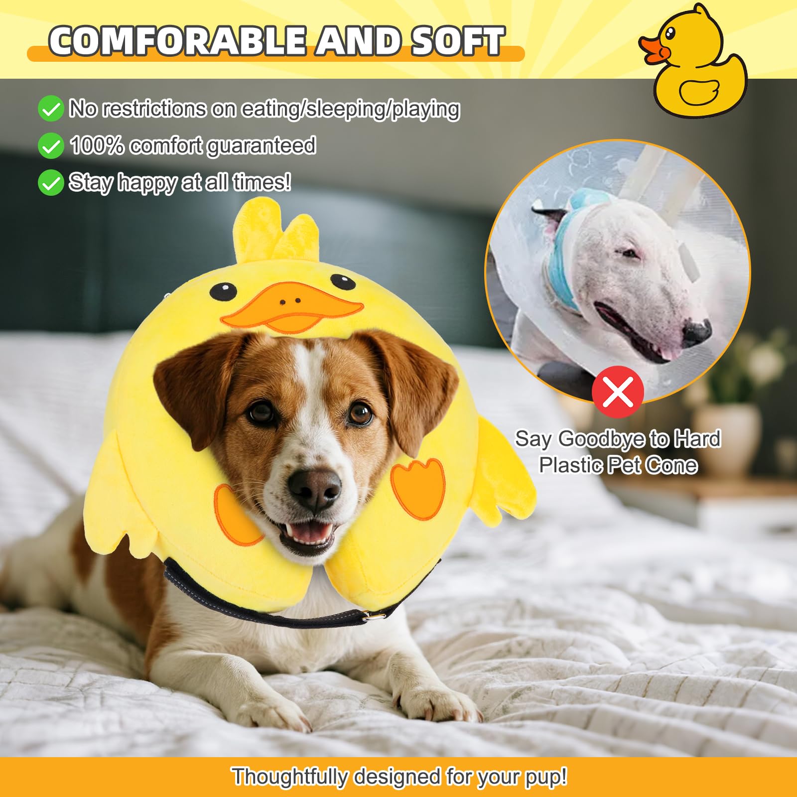 KOOLTAIL donut design lion-trim cone adds cute appearance while preventing licking.
