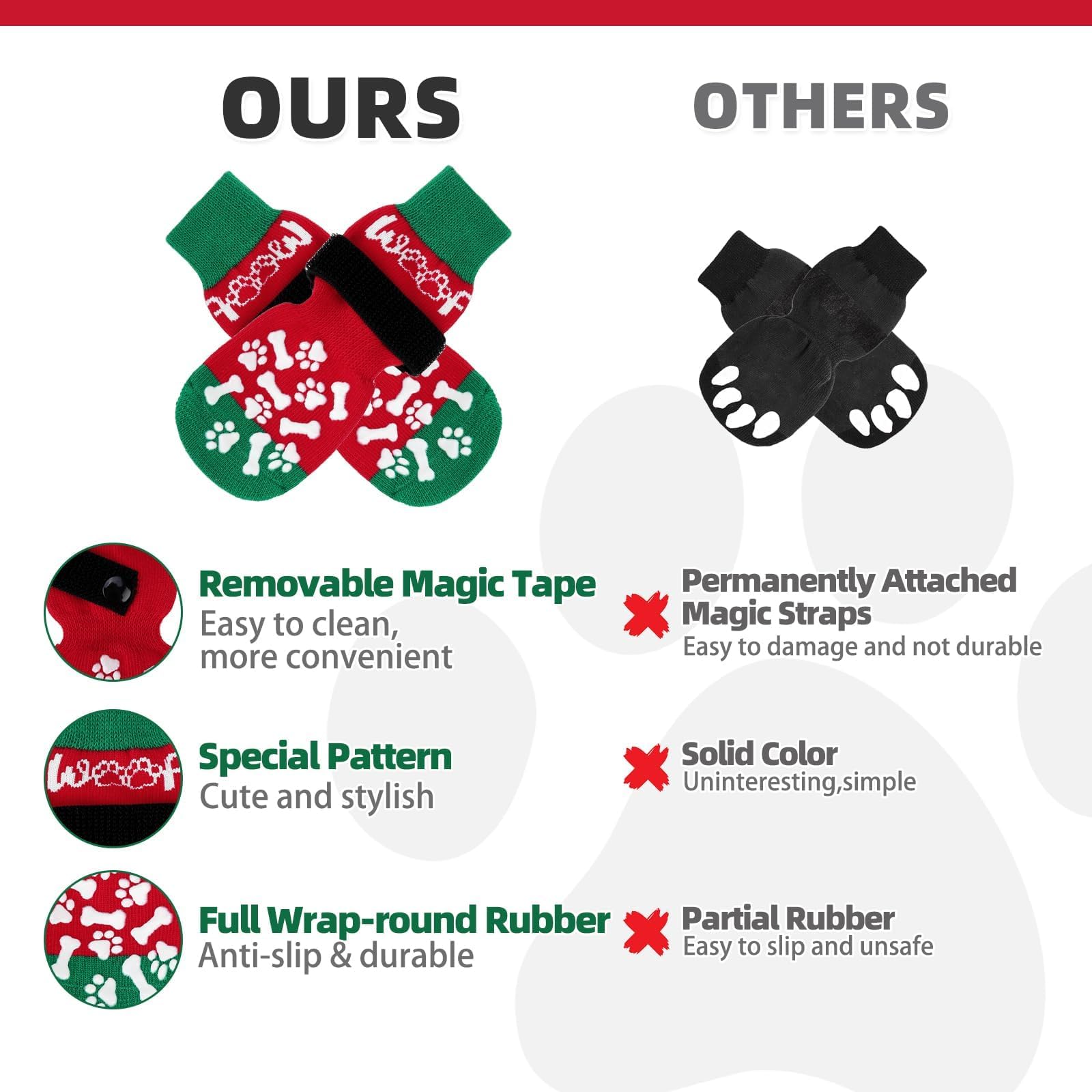 KOOLTAIL double-sided grip socks extend traction life for unpredictable floor surfaces