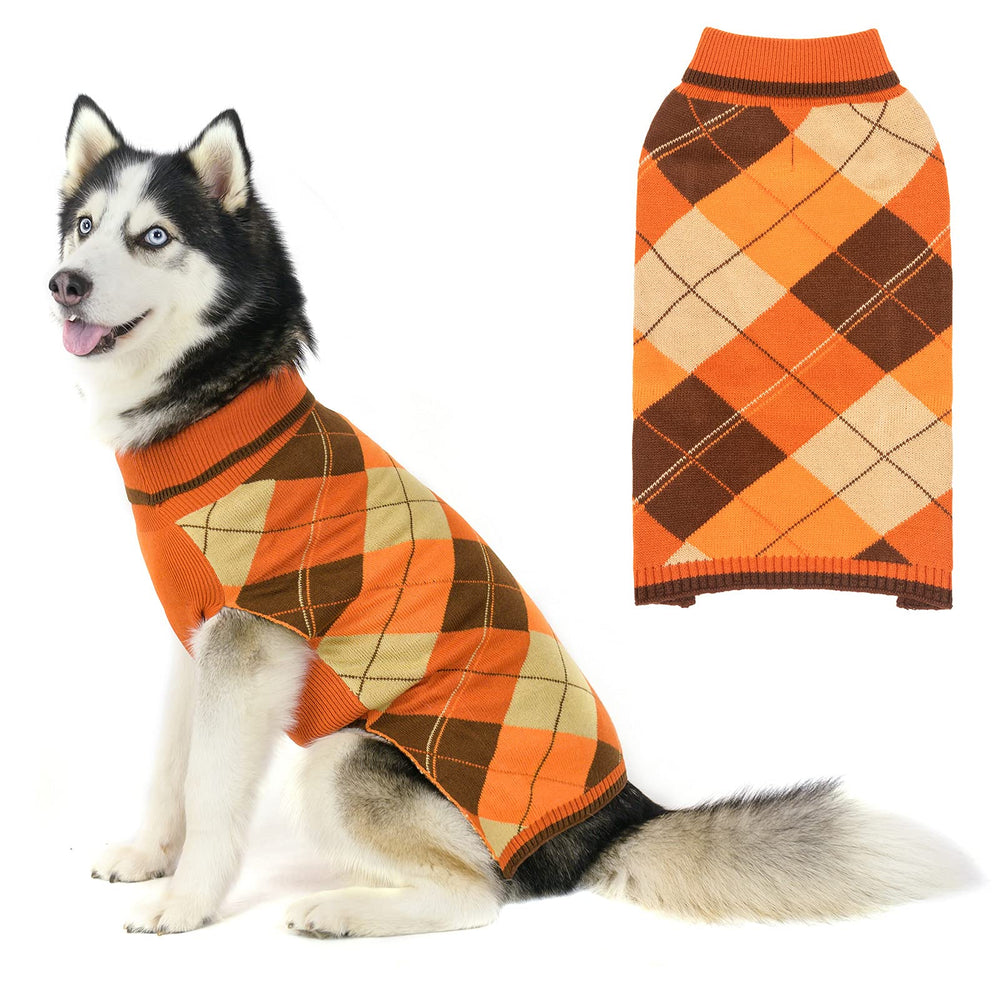 Kooltail fall dog sweater plaid pullover keeps pets warm during chilly outings