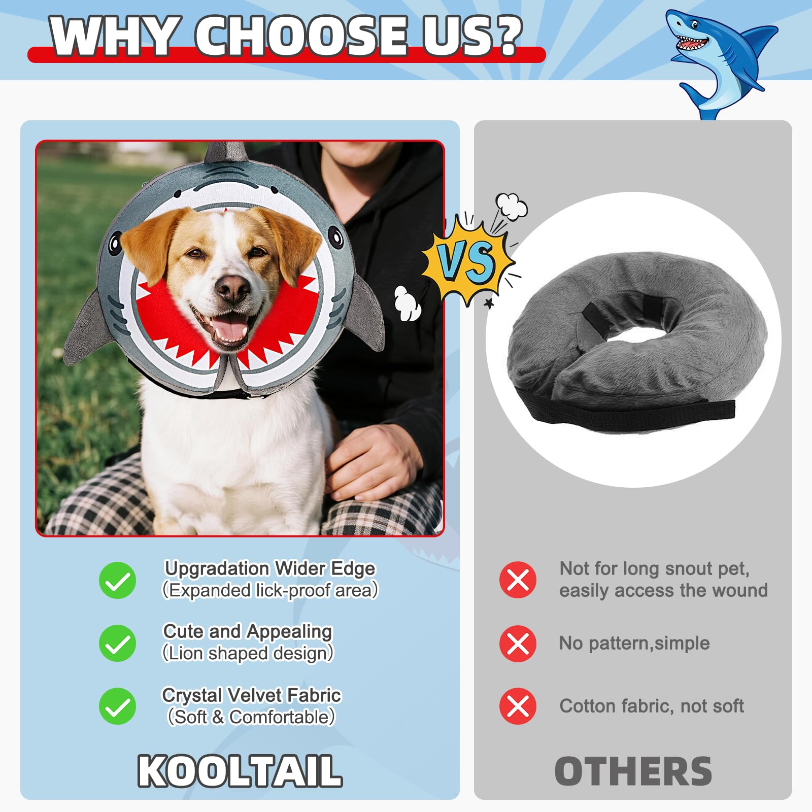 KOOLTAIL inner fixation straps attach to regular collars for stability.