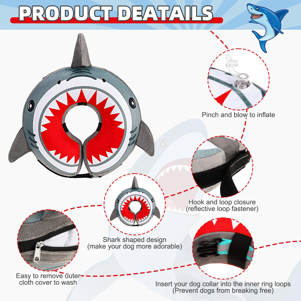 KOOLTAIL inflatable dog cone outer shell displays soft-touch material reducing irritation.