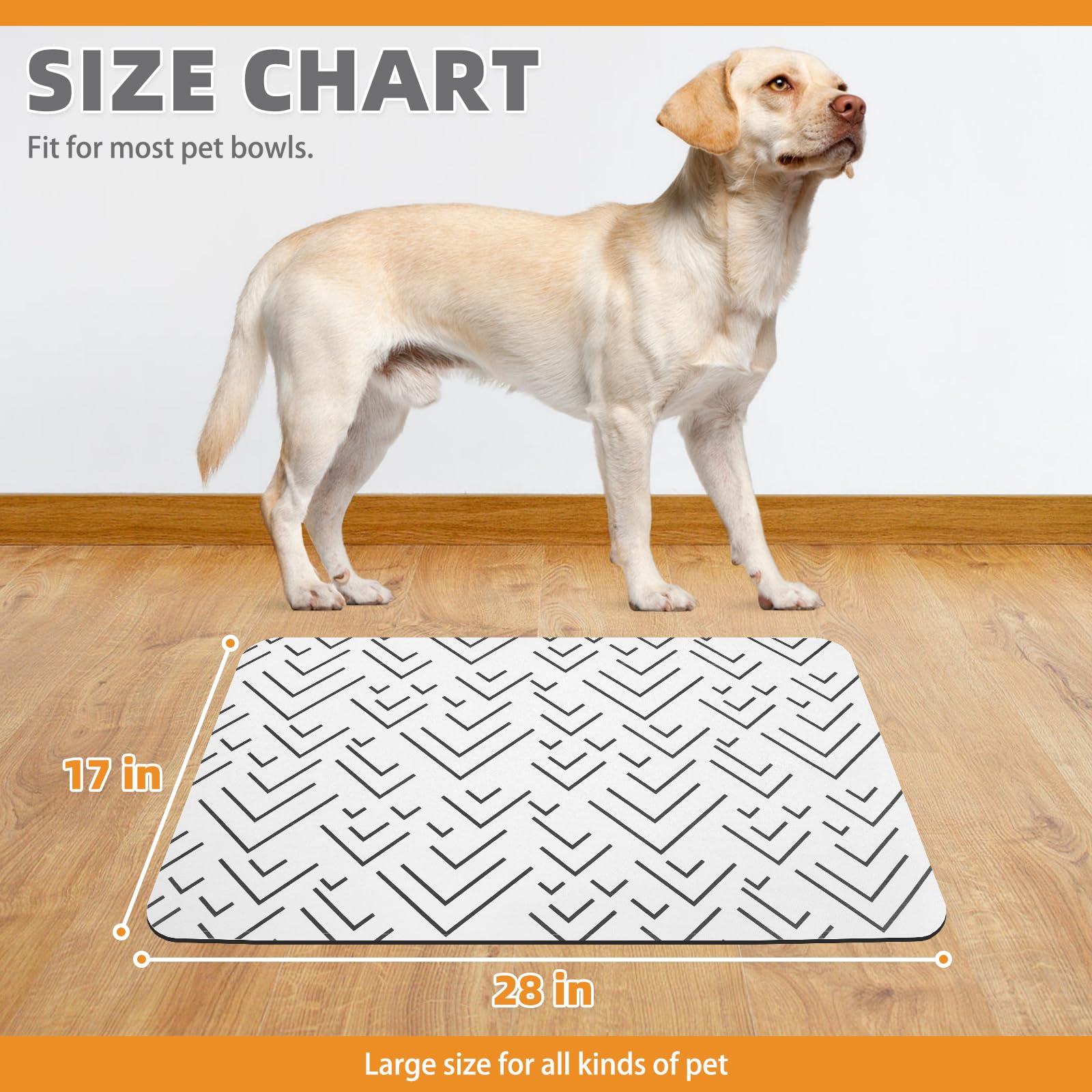 KOOLTAIL large 17x28 mat shown in kitchen setup illustrating versatile pet use.