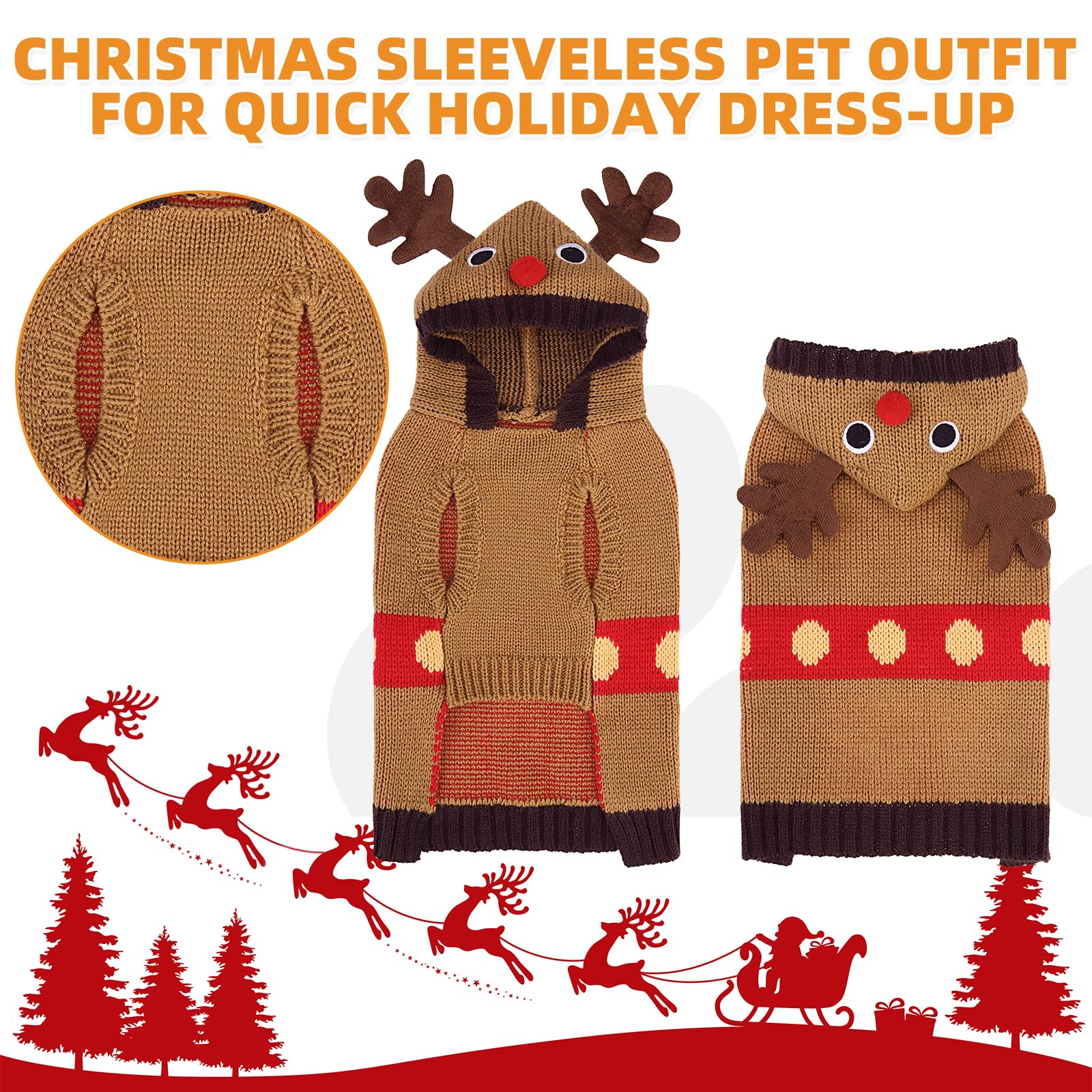 Kooltail leash-hole dog sweater enables safe, easy leash walks