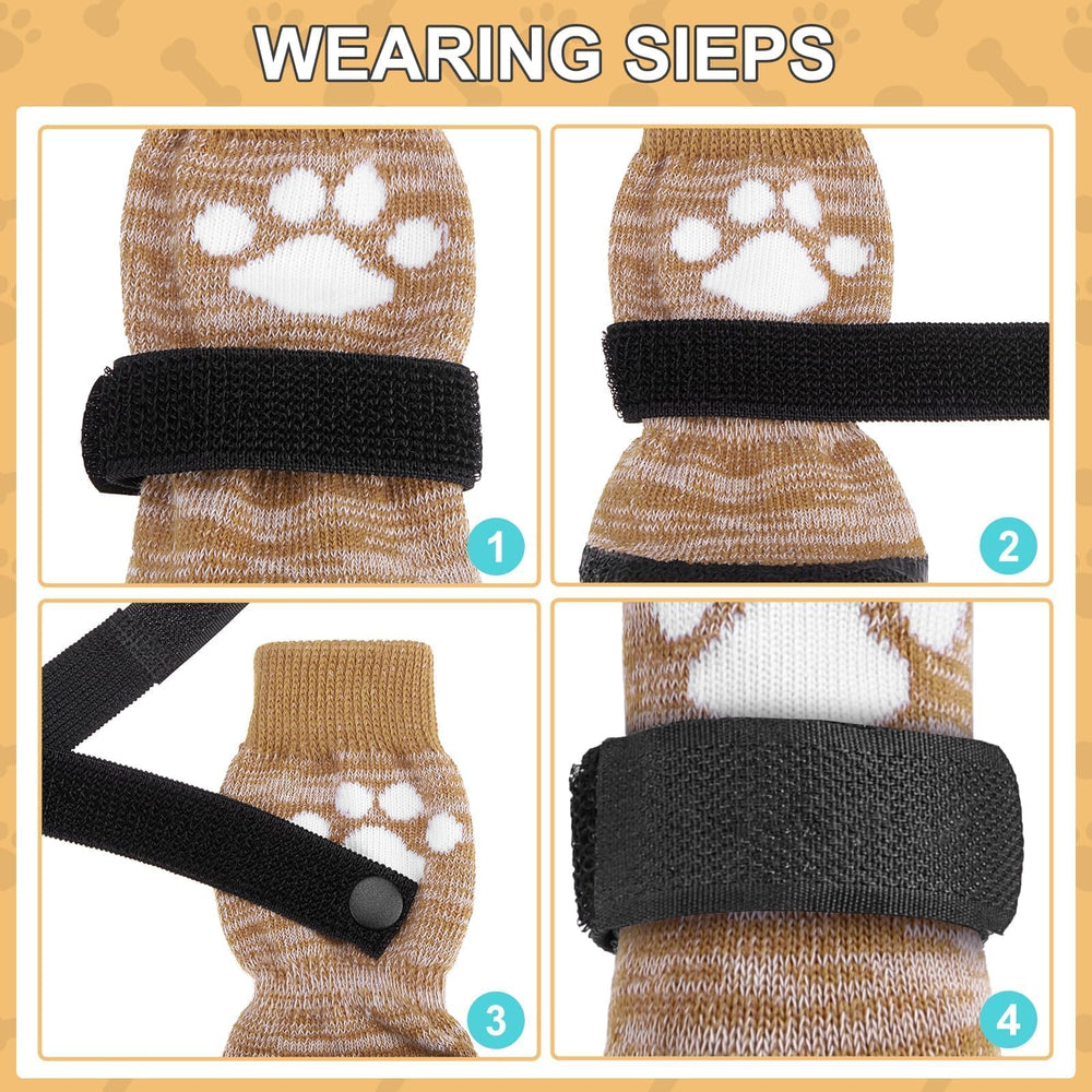 KOOLTAIL paw-protector on dog foot with grippy tread reduces slips
