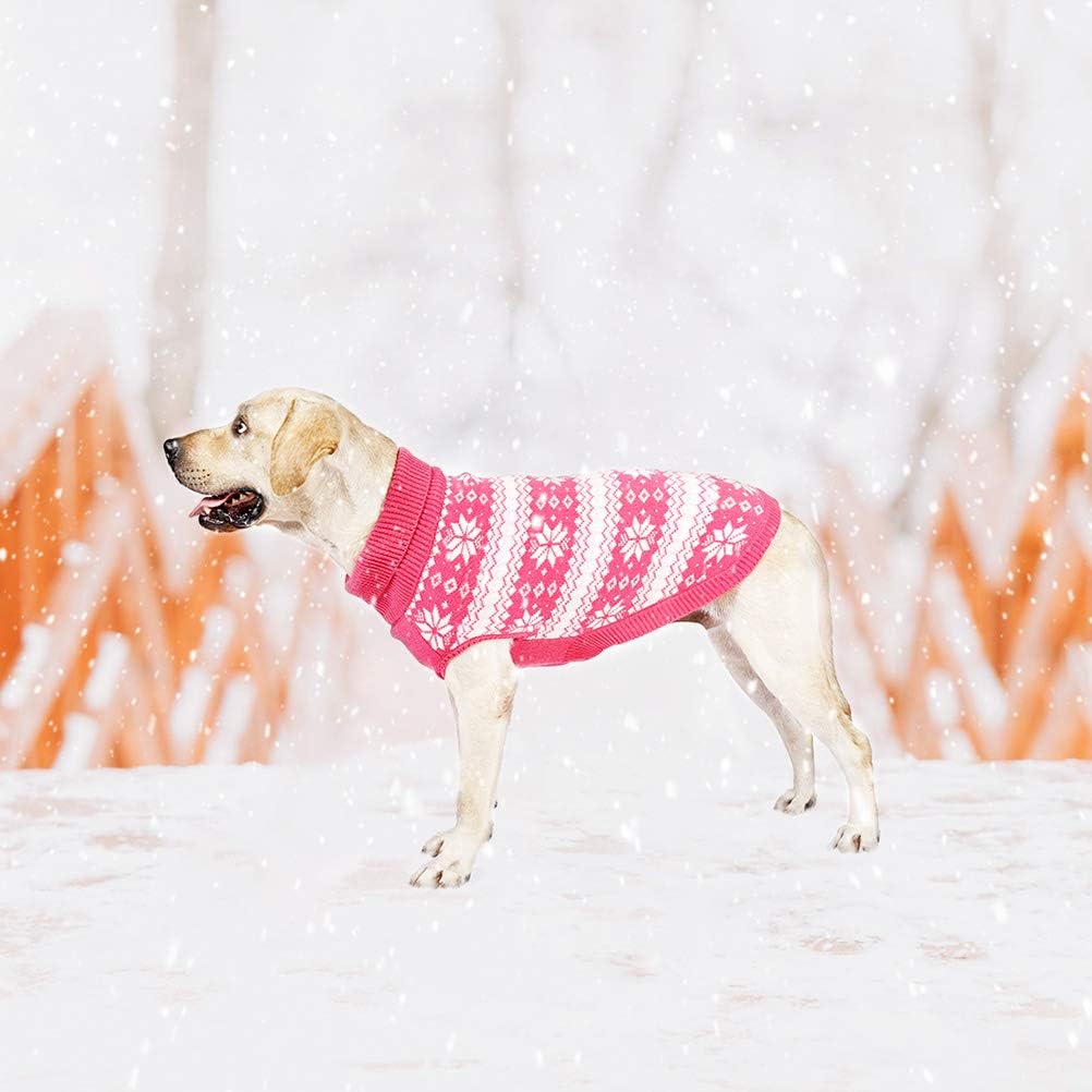 KOOLTAIL pink winter knit dog sweater suitable for all sizes.