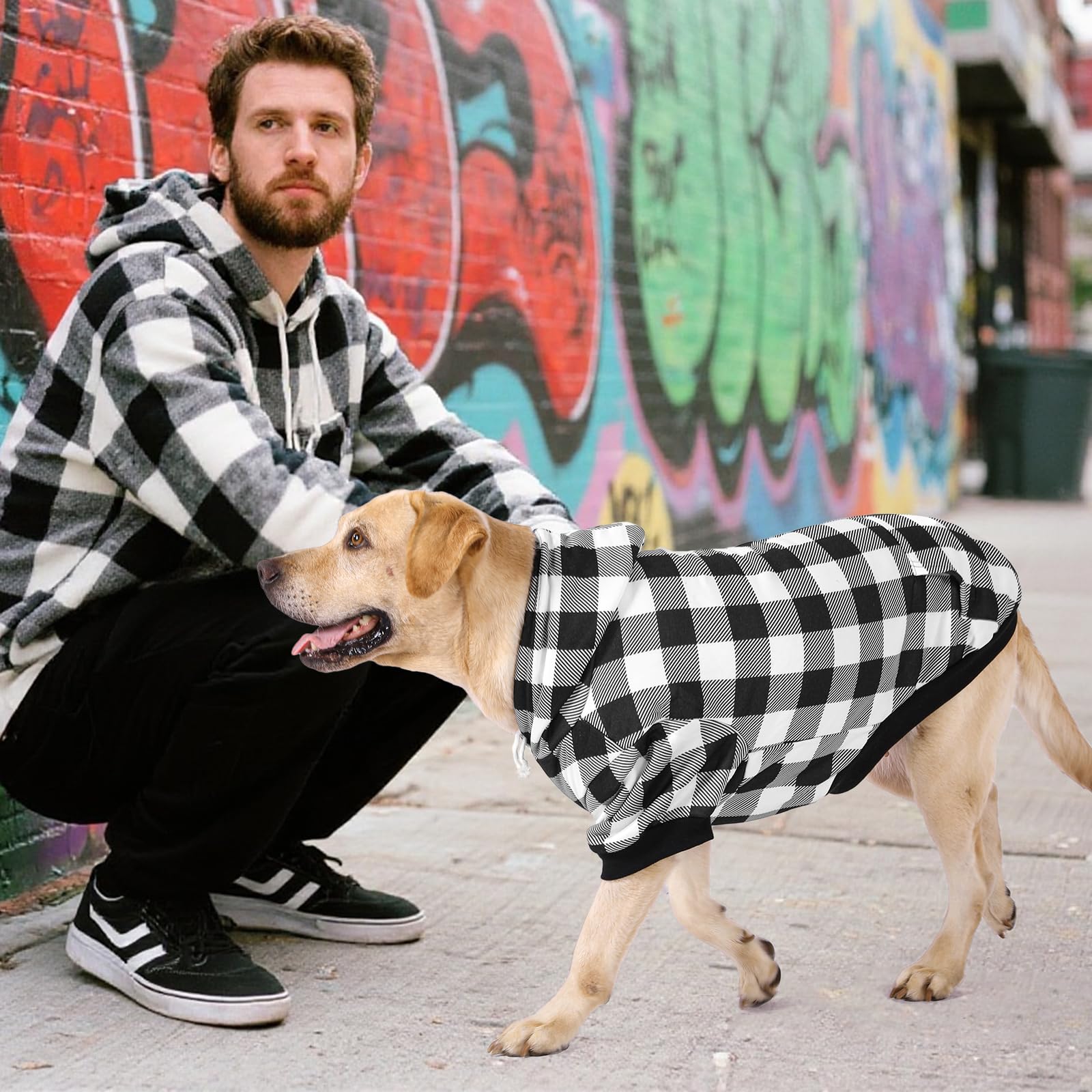 KOOLTAIL plaid dog hoodie eight colors and eight sizes for broad chests.