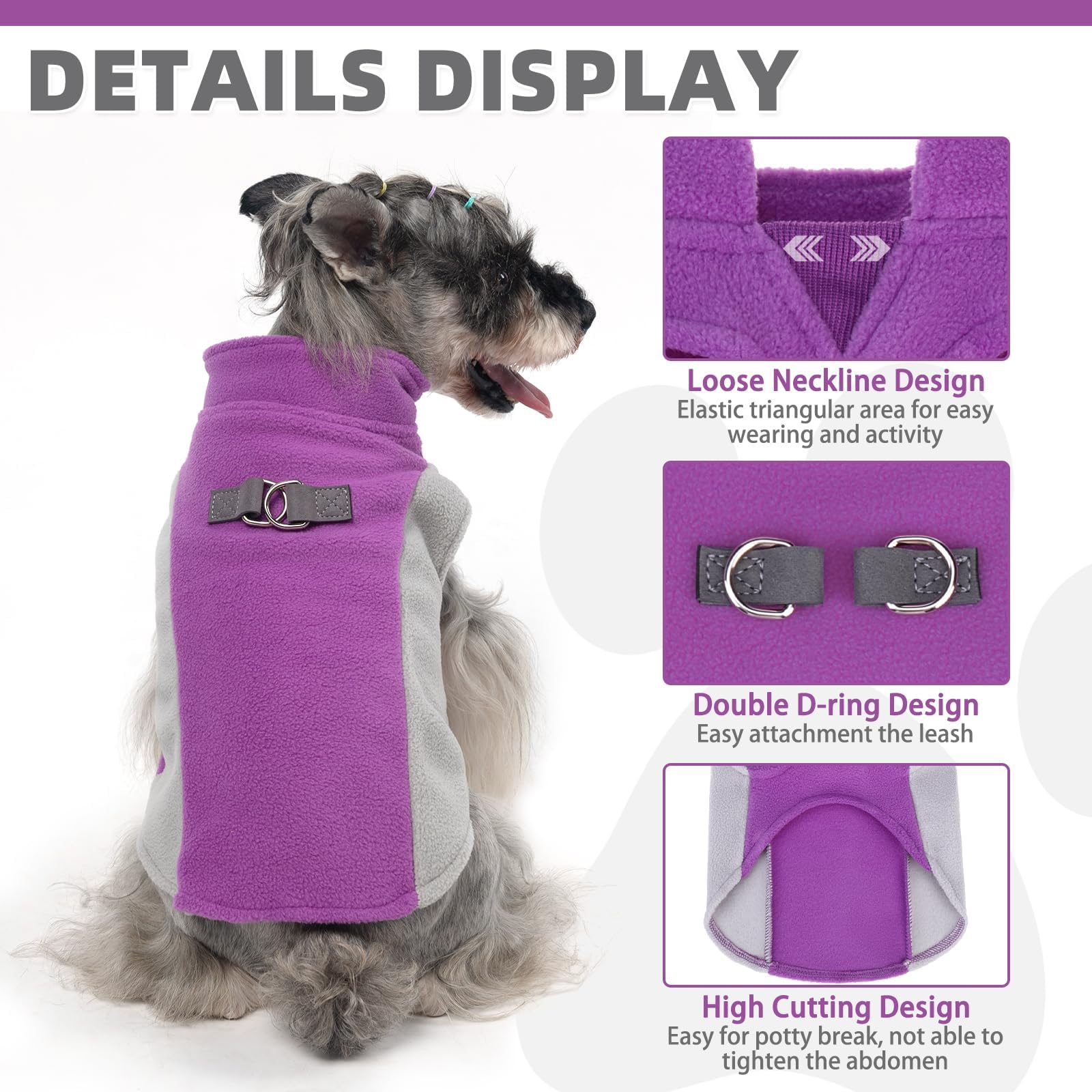 KOOLTAIL polar fleece material keeps dog warm during cold outings