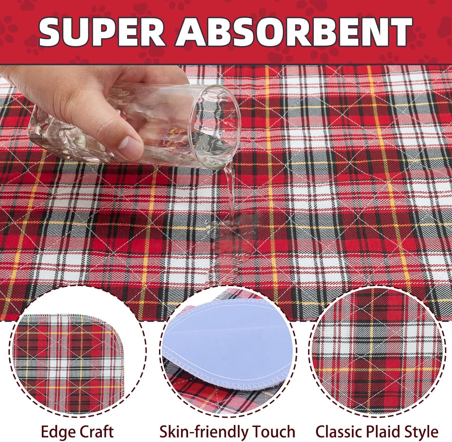 KOOLTAIL reusable-puppy-pads-absorbent-surface quick liquid absorption and odor control.