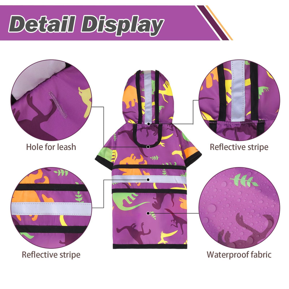 KOOLTAIL reflective strip raincoat enhances visibility during walks in rain or dark.