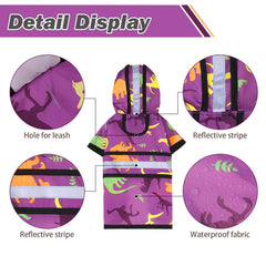 KOOLTAIL reflective strip raincoat enhances visibility during walks in rain or dark.