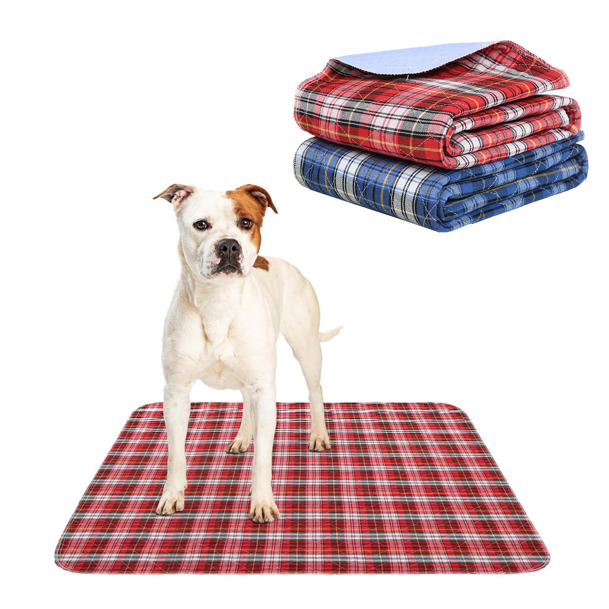 KOOLTAIL reusable-puppy-pads plaid-design for stylish, eco-friendly training.