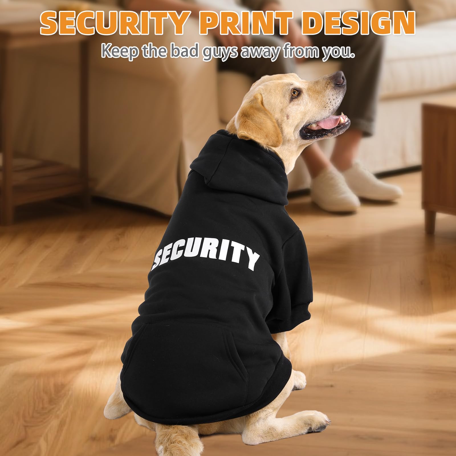 KOOLTAIL Security Dog Hoodie fleece-closeup, soft warmth for winter snuggles.