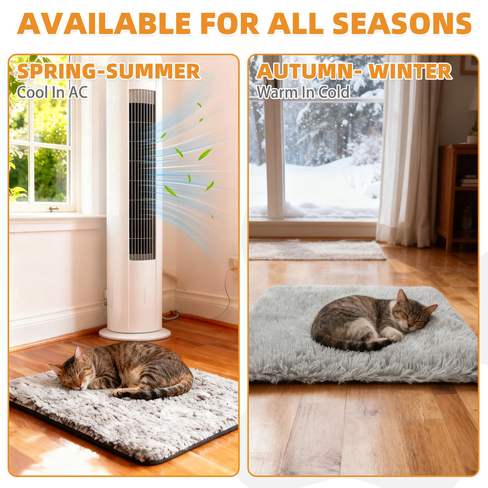 KOOLTAIL self-warming bed foil-lined interior highlights heat-reflecting design.