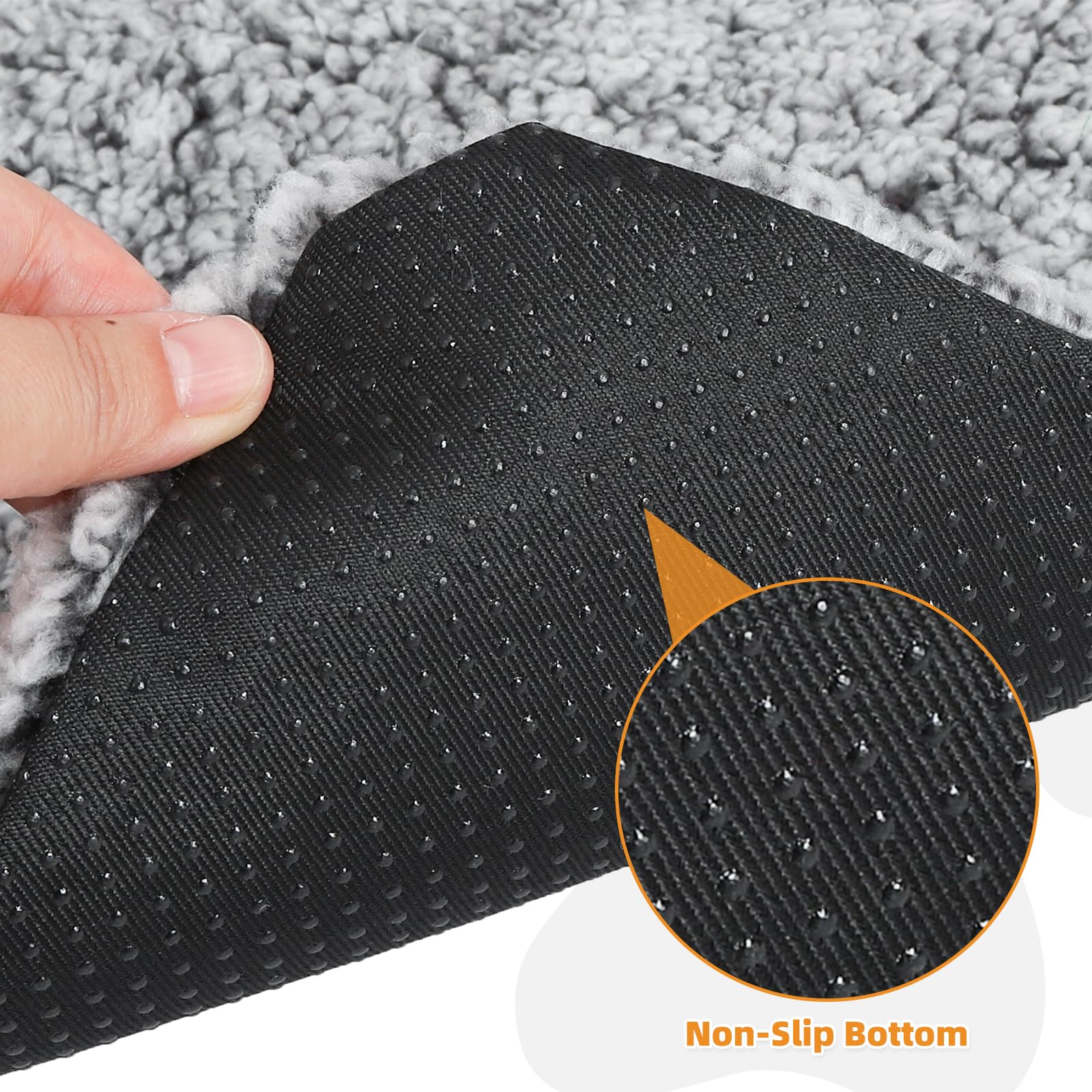 KOOLTAIL self-warming bed non-slip bottom keeps mat secure on floors.