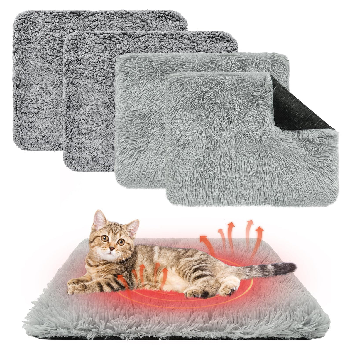 KOOLTAIL self-warming bed four-pack grey crates provides cozy crate comfort.