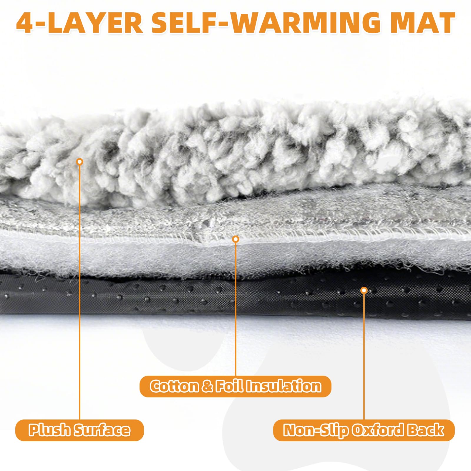 KOOLTAIL self-warming bed removable cover with plush fur side for snuggles.