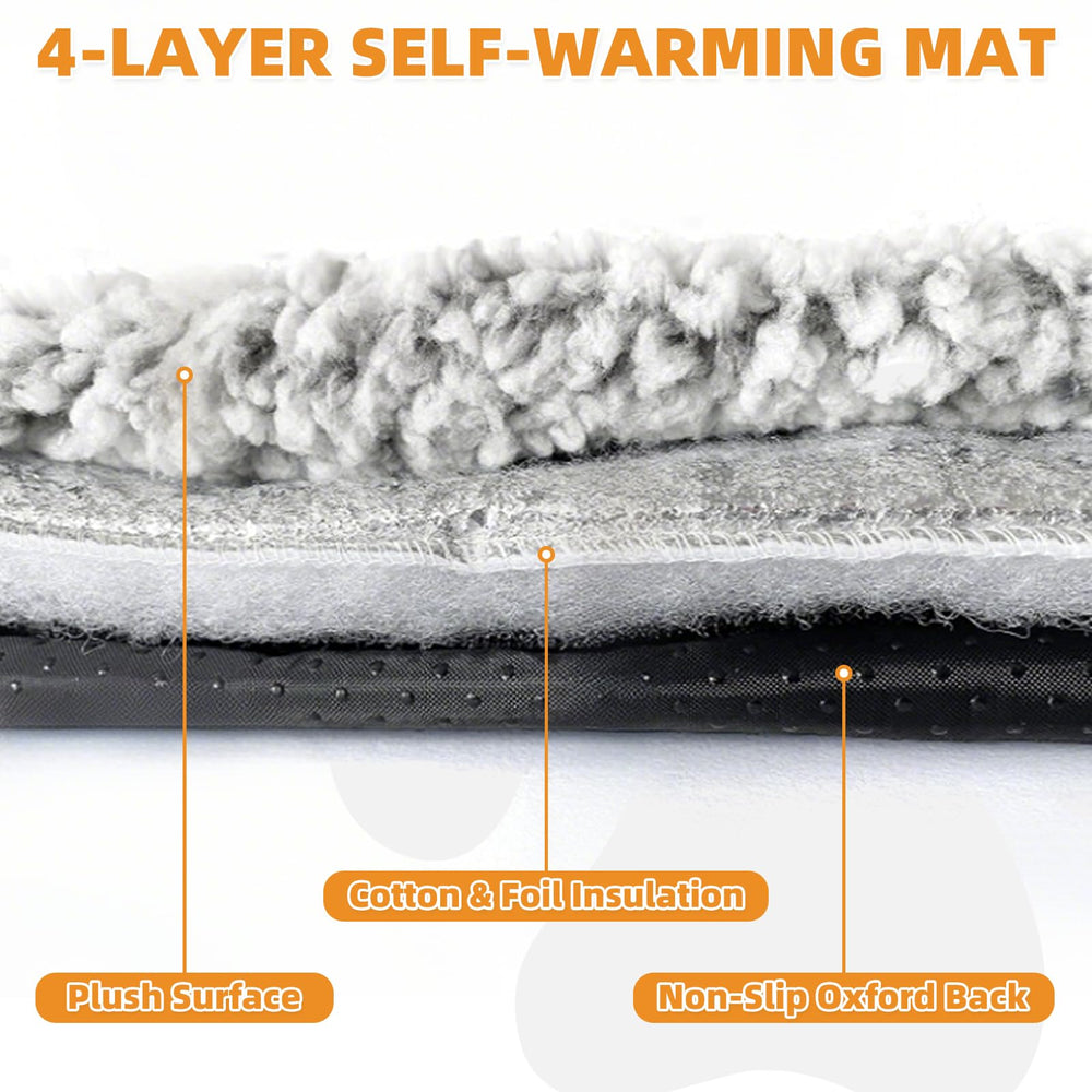 KOOLTAIL self-warming bed removable cover with plush fur side for snuggles.
