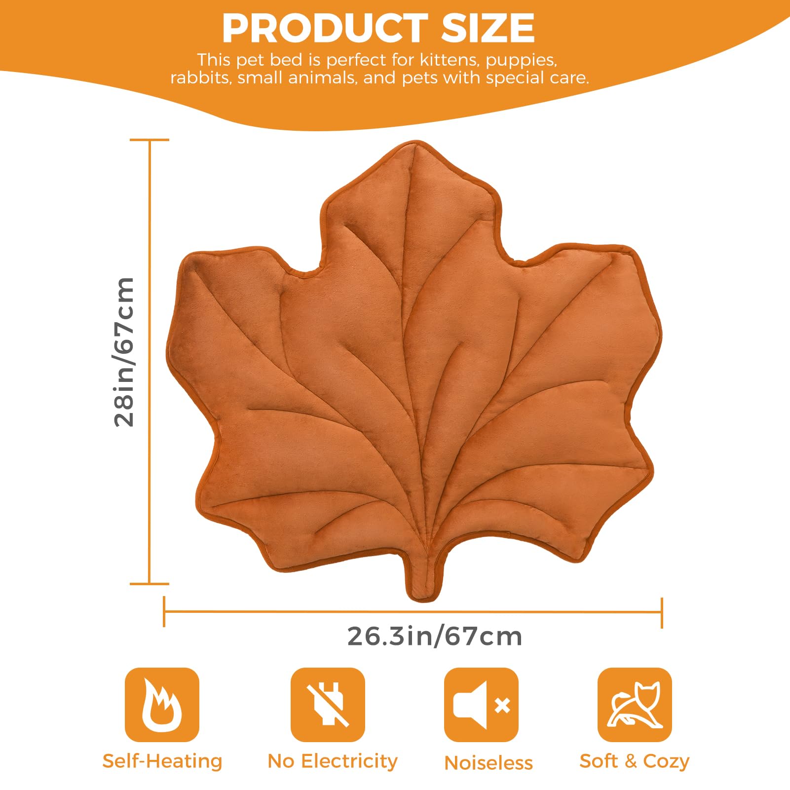 KOOLTAIL Self Warming Cat Bed Mat leaf pattern—inviting warmth and comfort.