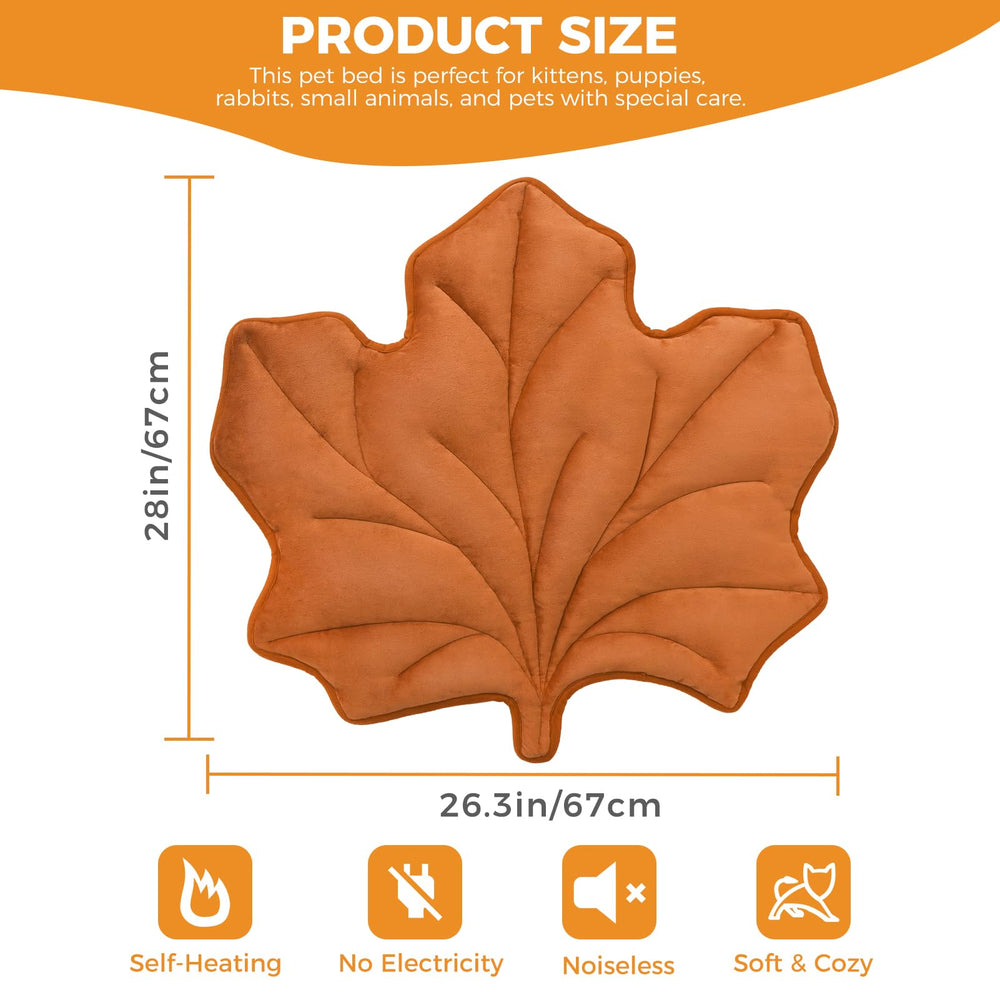 KOOLTAIL Self Warming Cat Bed Mat leaf pattern—inviting warmth and comfort.
