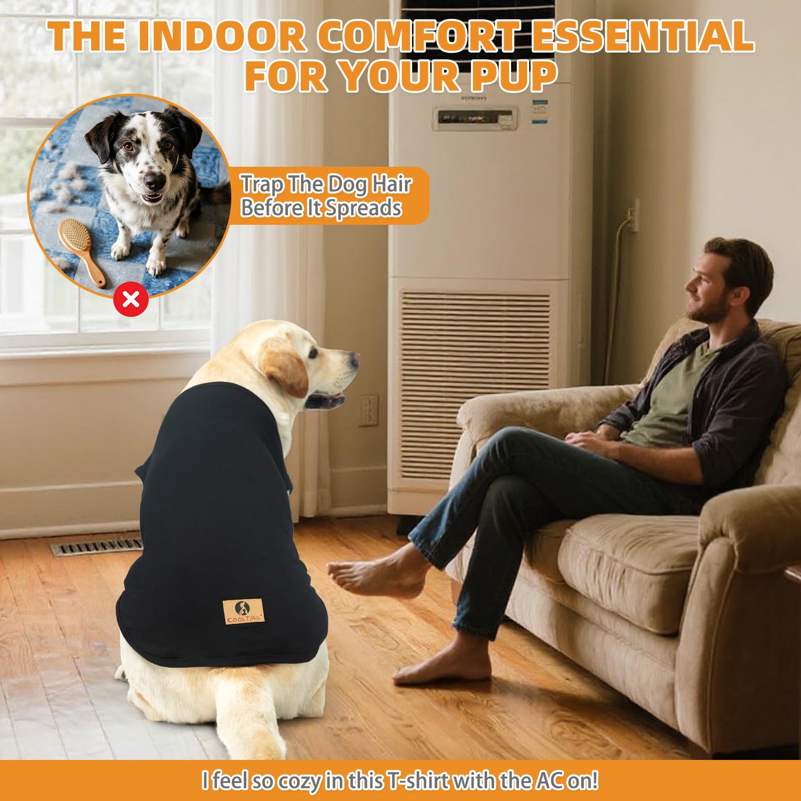 KOOLTAIL sleeveless-dog-vest stylish yellow-grey pair for easy wear.
