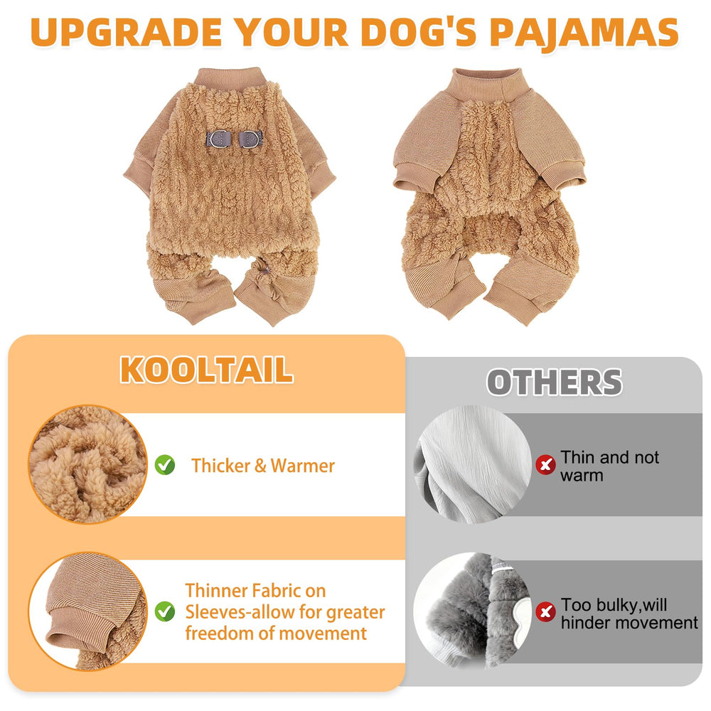 KOOLTAIL small dog pajamas stretchy cuffs allow easy dressing and movement