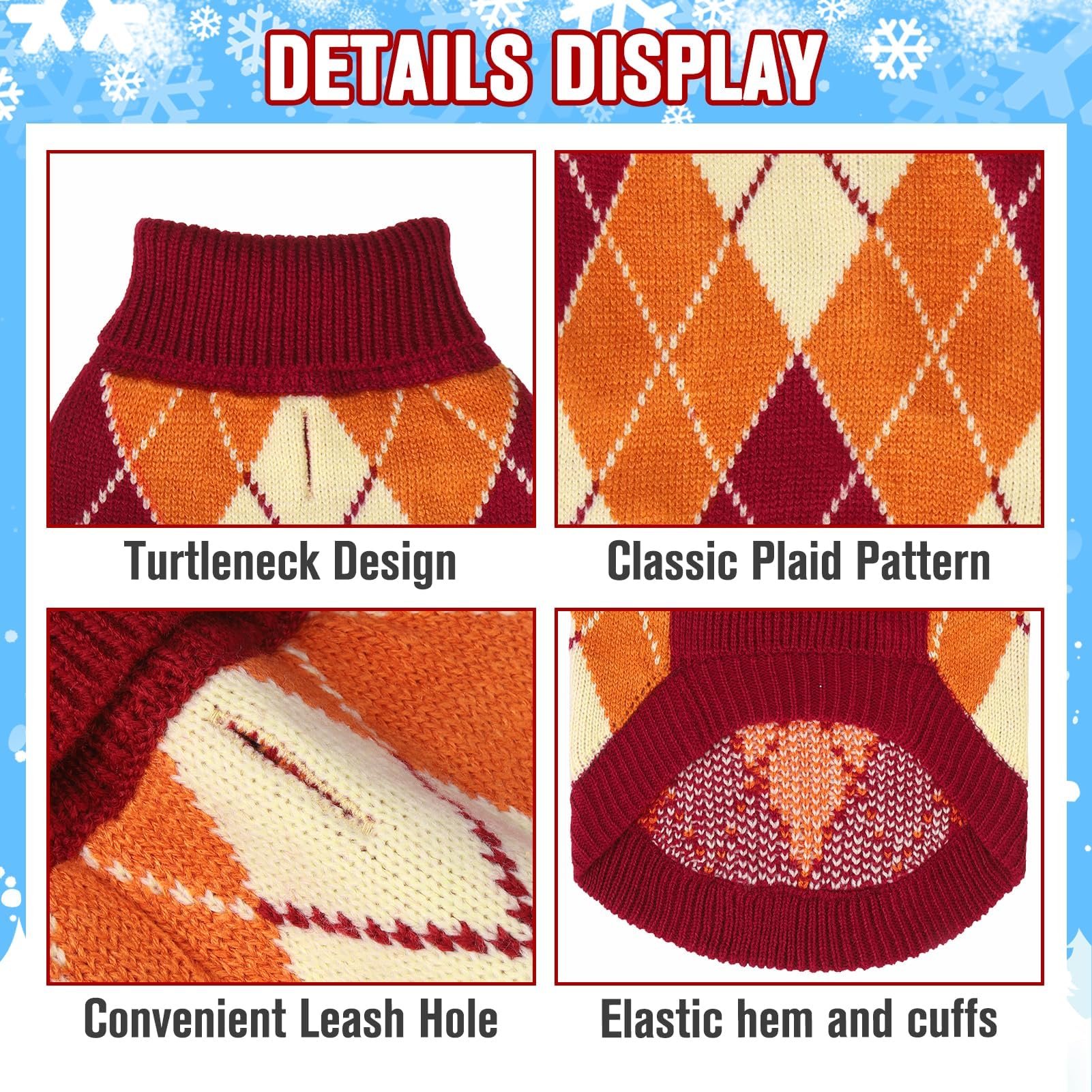 KOOLTAIL knit turtleneck design provides wind protection during chilly walks.