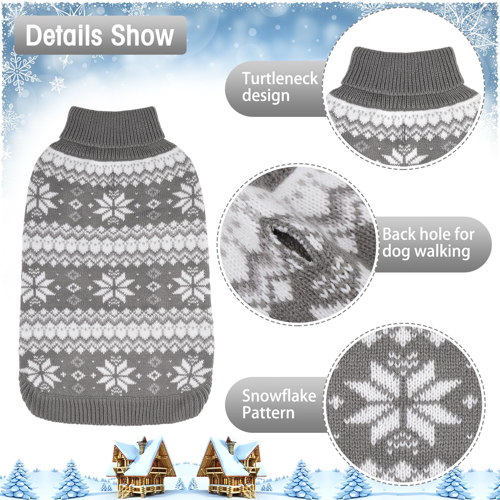 KOOLTAIL snowflake pattern closeup highlights textured yarn and festive charm