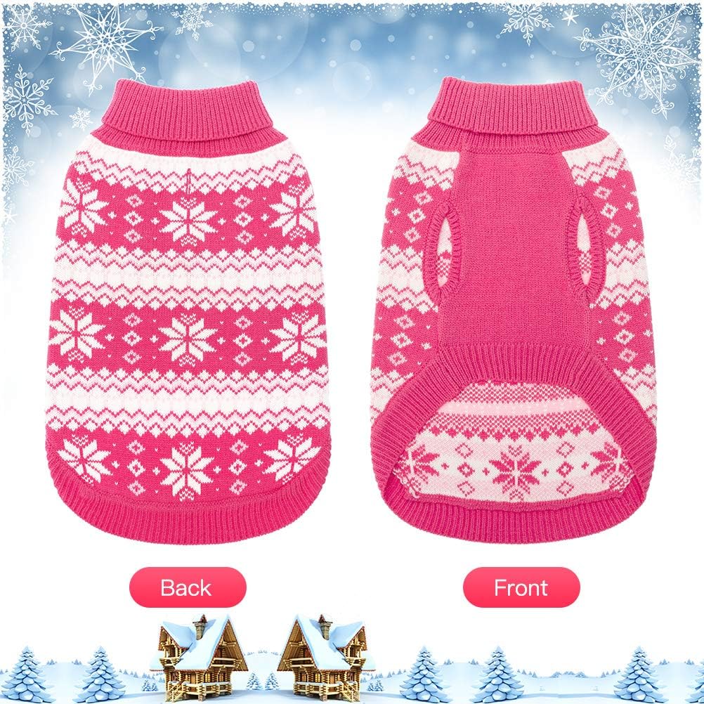 KOOLTAIL snowflake pattern dog sweater adds festive charm for chilly walks.
