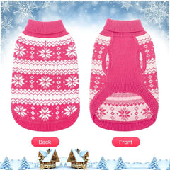 KOOLTAIL snowflake pattern dog sweater adds festive charm for chilly walks.