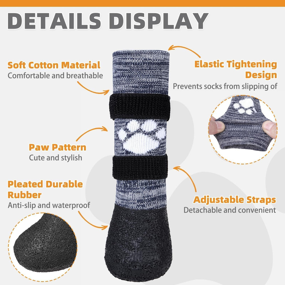 KOOLTAIL soft cotton upper dog socks provide breathable comfort.