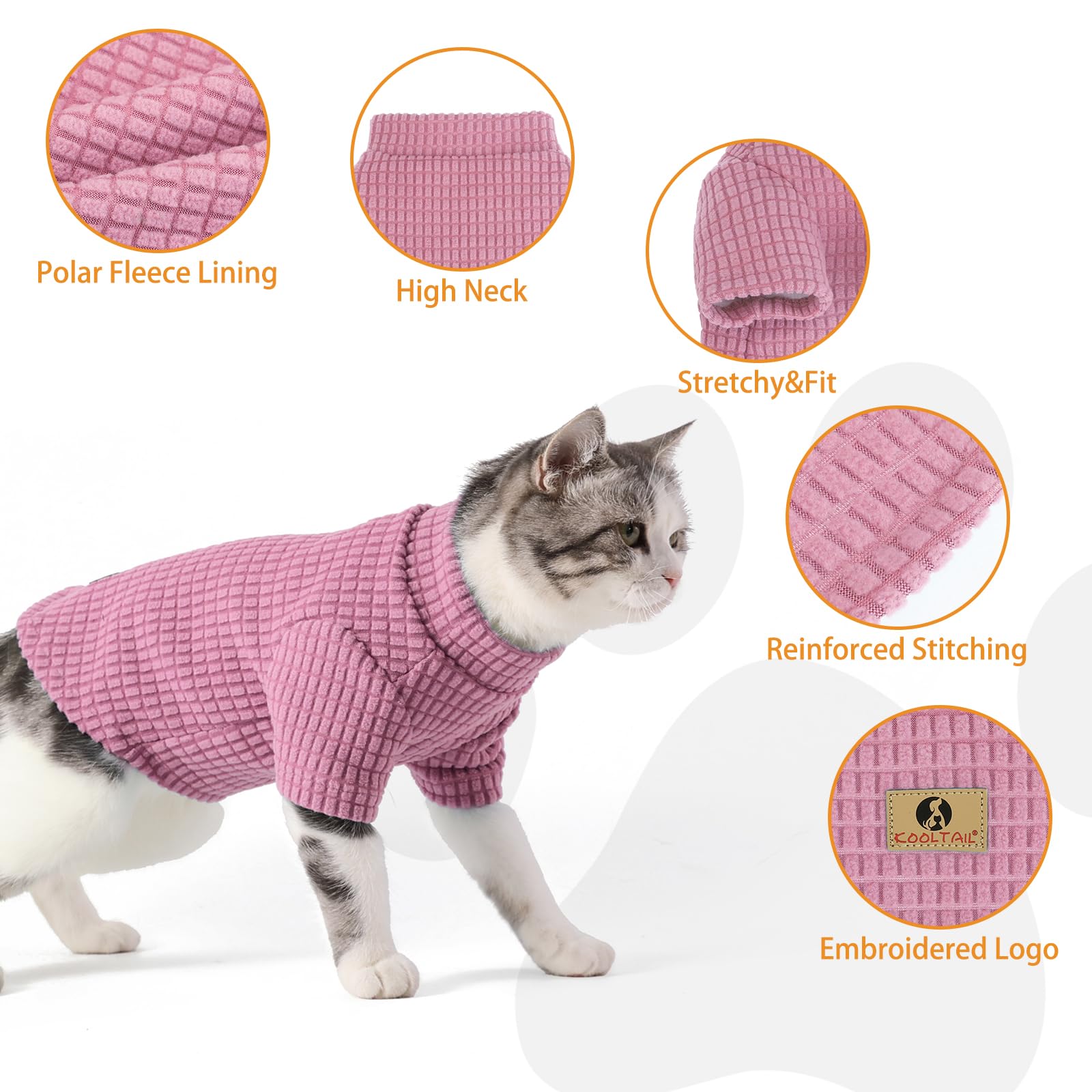 KOOLTAIL suéter con mangas para gato, ofrece calidez adicional sin restringir movimientos.
