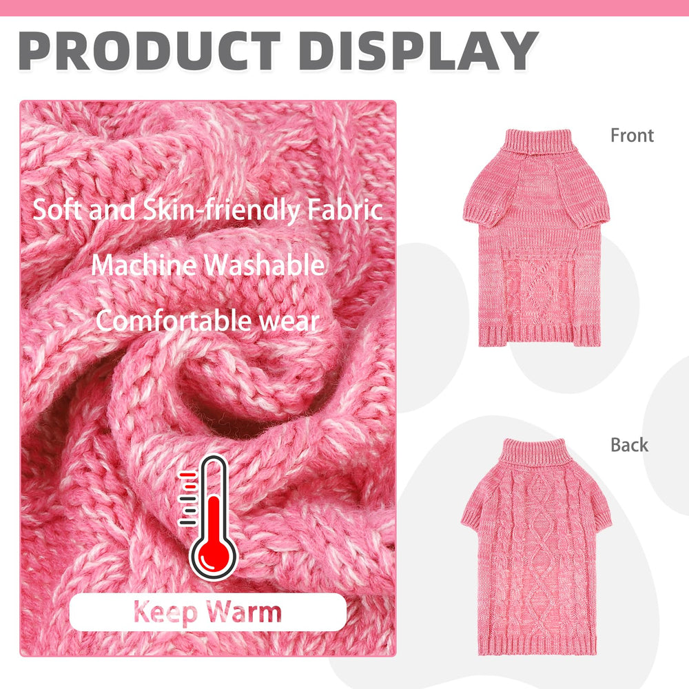 KOOLTAIL suéter para perros Valentine rosa con orificio para correa, ideal para paseos seguros.